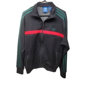 Adidas Originals Adi-Icon Track Jacket - Black, Green, Red Colorway Trefoil sz M